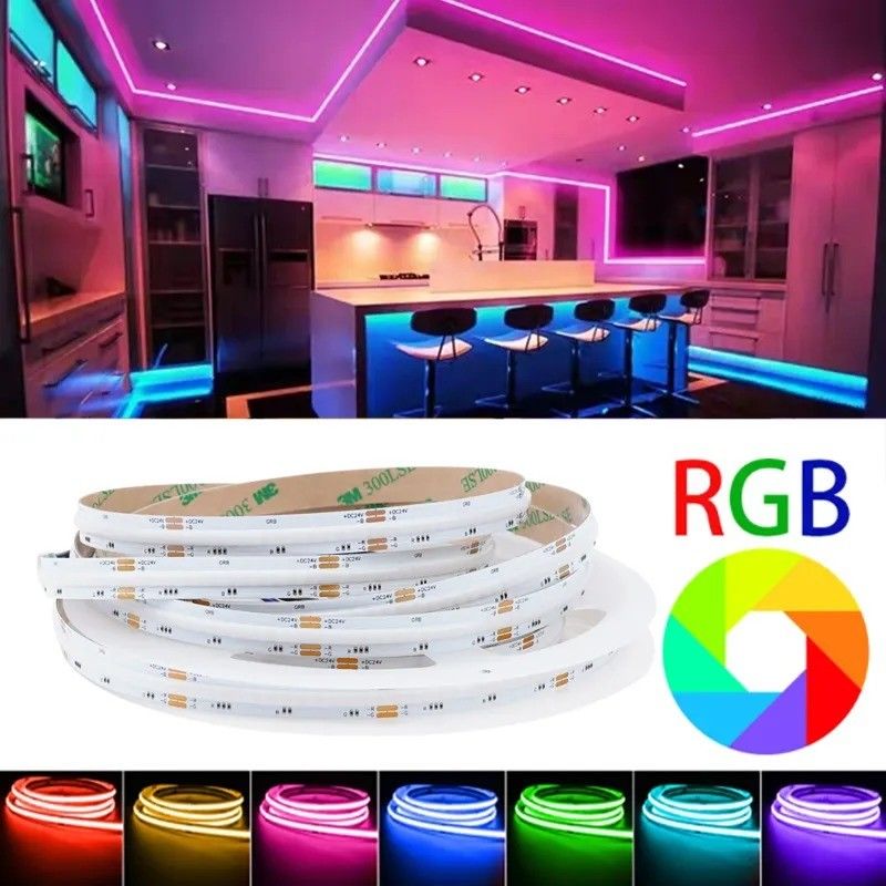 Lamba Işık Akışı lm 1000 24V 576LED/metre RGB COB LED Yumuşak Işık Çubuğu Doğrudan İyi