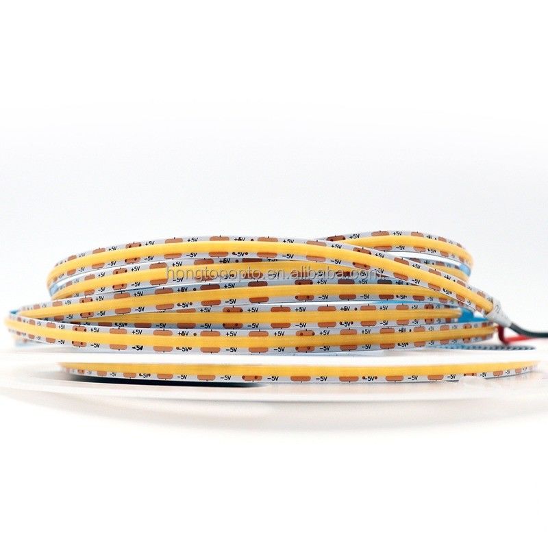 Yüksek yoğunluklu 880lm Ra90 Esnek COB LED Şerit Işığı 5V 300 LED / m Mutfak Arkaplanı