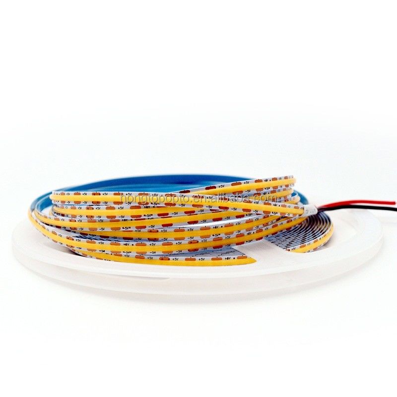 Yüksek yoğunluklu 880lm Ra90 Esnek COB LED Şerit Işığı 5V 300 LED / m Mutfak Arkaplanı