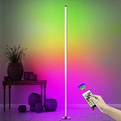 LED RGB zemin lambaları Uzaktan Kumanda ve Destek Dimmer ile Modern Stand Zemin Işığı
