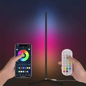 LED RGB zemin lambaları Uzaktan Kumanda ve Destek Dimmer ile Modern Stand Zemin Işığı