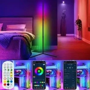 LED RGB zemin lambaları Uzaktan Kumanda ve Destek Dimmer ile Modern Stand Zemin Işığı