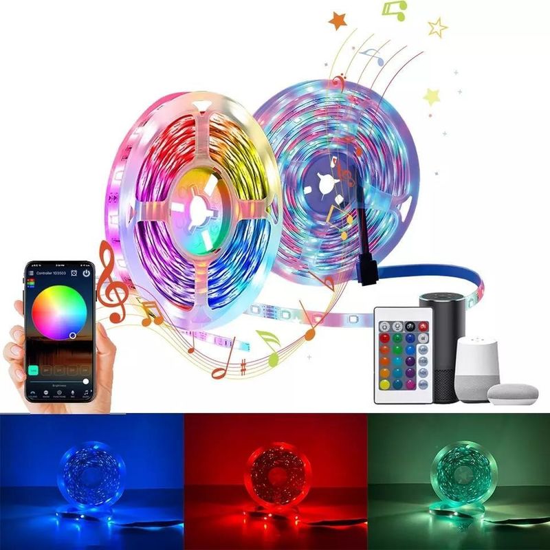 12V 5V 2835 5050 RGB WIFI Tuya Akıllı LED Işık Şeritleri Akıllı Ev Dekorasyonu için Müzik Senkronizasyonu