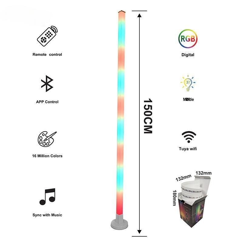 2024 Atmosphere Akıllı Ev Işığı Demir tabanlı ve uzaktan kumandalı RGB LED zemin lambası