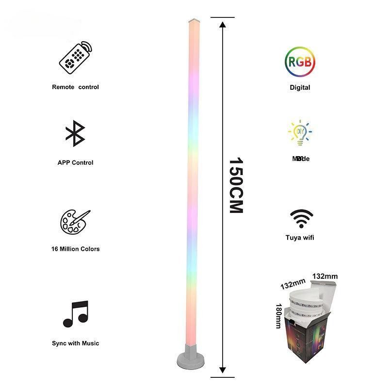 2024 Atmosphere Akıllı Ev Işığı Demir tabanlı ve uzaktan kumandalı RGB LED zemin lambası