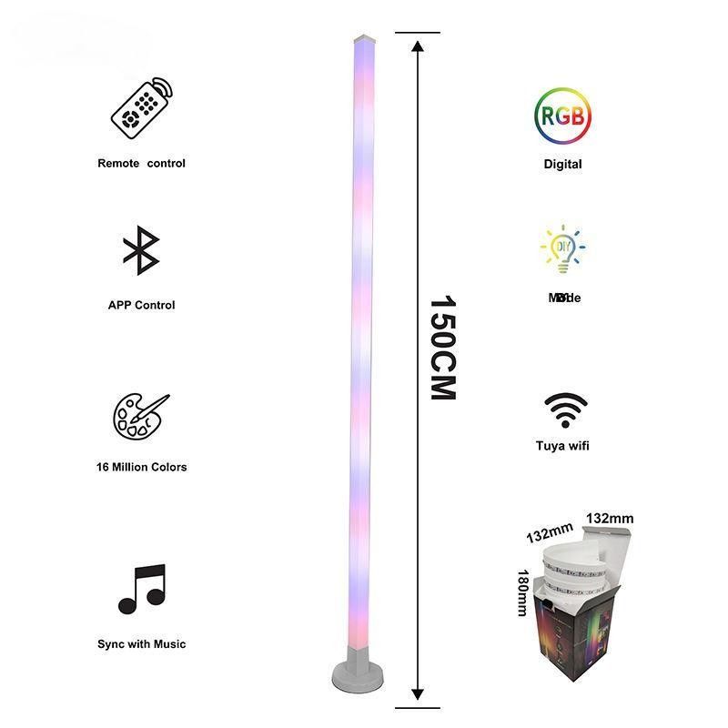 2024 Atmosphere Akıllı Ev Işığı Demir tabanlı ve uzaktan kumandalı RGB LED zemin lambası