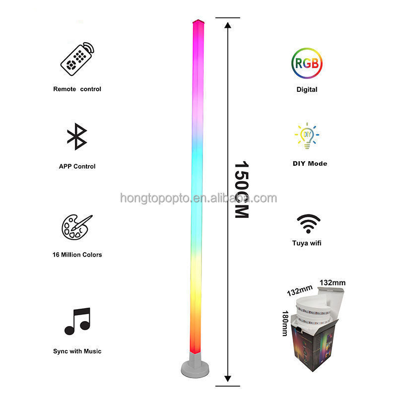 Akıllı Kontrol Renkli RGB Duygusal Lamba Orijinal Tasarım LED RGB Zemin Lamba 12.8*12.8*150CM