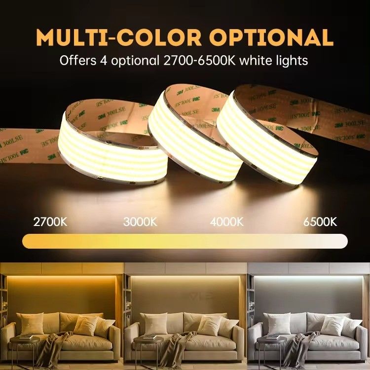 24v 30mm Esnek COB LED Çizgi Işığı Süper Geniş 5 Satırlı 1600LED ve CRI Ra 90