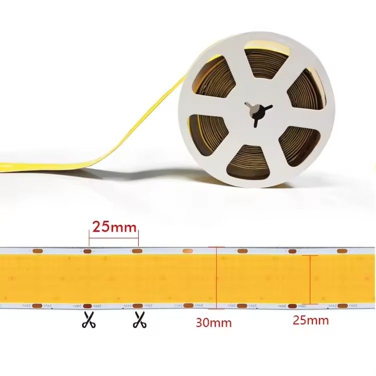 COB LED Şerit Süper Geniş 30mm 1600çip 40W/M 2700k 3000k 6500k DC24V tavan projesi için
