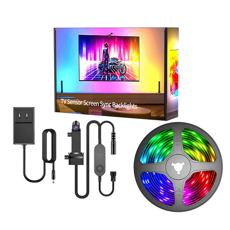 55-65 inç Alexa Google Home Ambient Akıllı Uygulama Wifi Immersion TV LED Arkaplanlar 3.8m 12.5ft ROLL Kamera ile