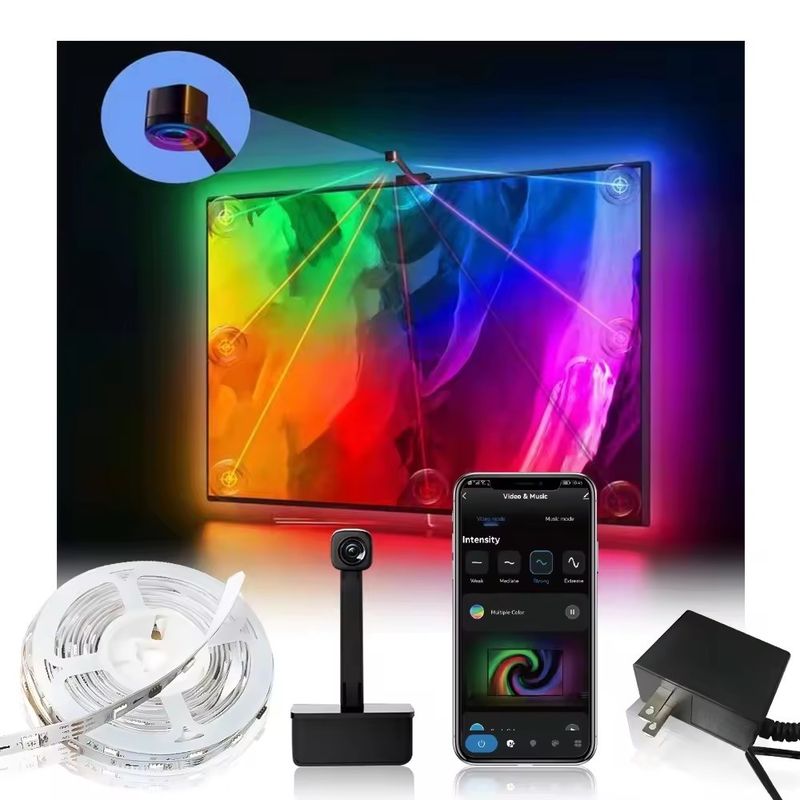 LED Tipi Smd5050 Led Chip Atmosphere 16.4ft LED Şerit Google TV için Ekrana Müzik Senkronize
