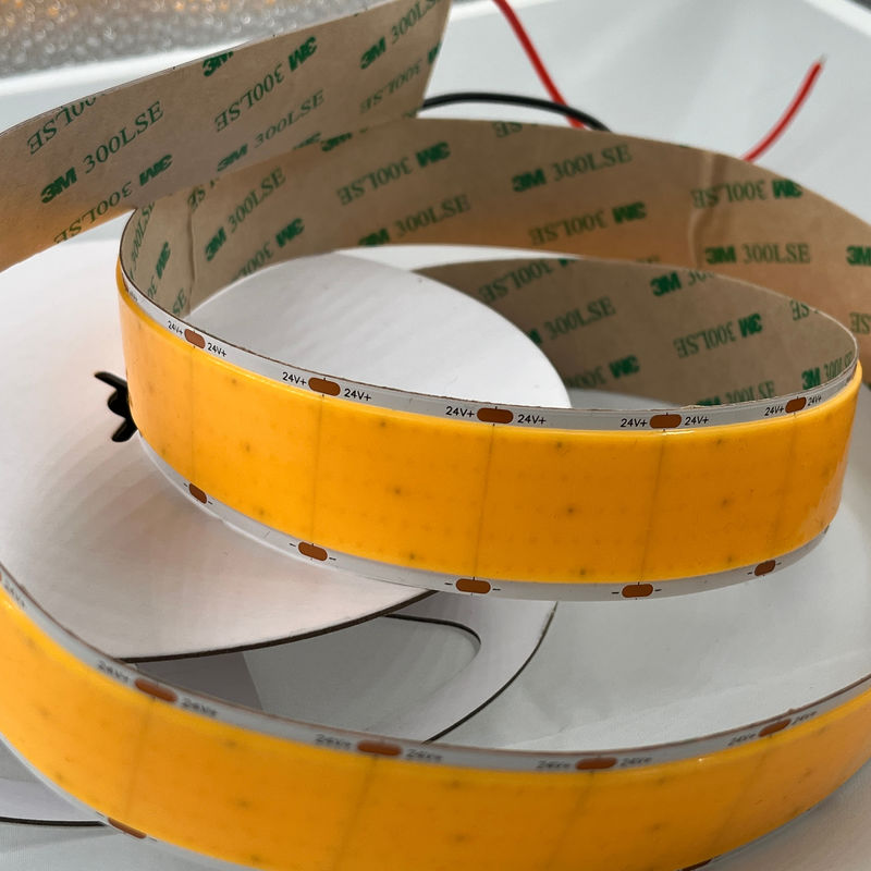 Hafifletilebilir Bakır Cob Ribbon İpi Esnek Cob Led Şerit Yüksek yoğunluk 1600Leds Per Meter 3500K Ra 90 0.3kg 24v 30mm Genişlik