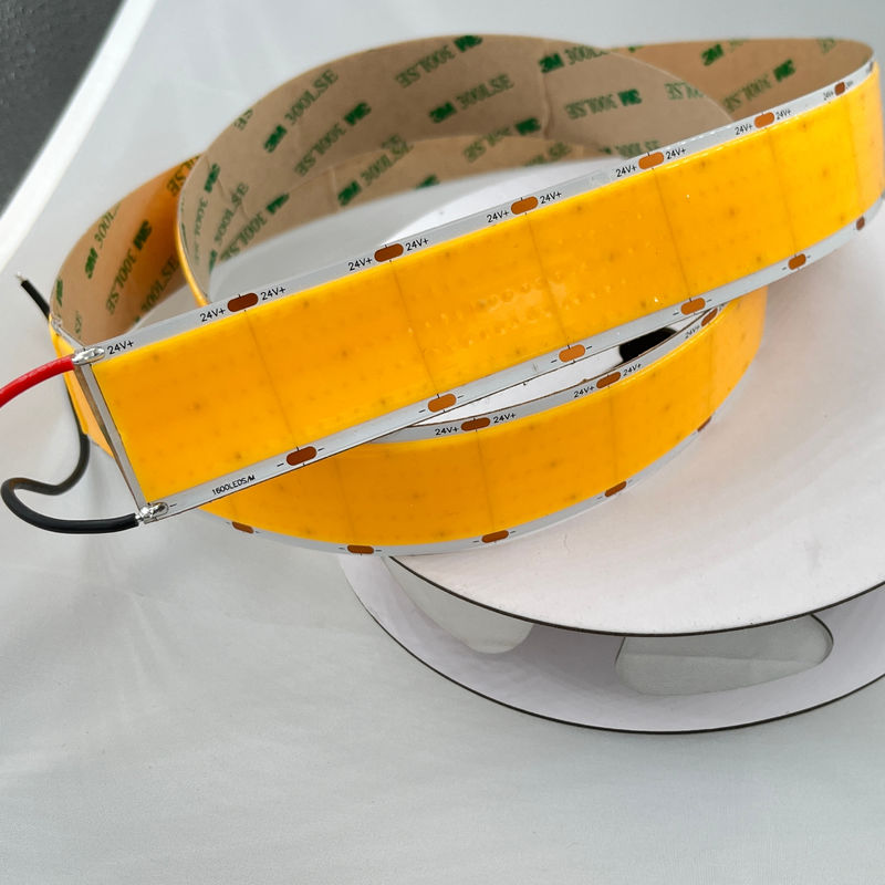 Hafifletilebilir Bakır Cob Ribbon İpi Esnek Cob Led Şerit Yüksek yoğunluk 1600Leds Per Meter 3500K Ra 90 0.3kg 24v 30mm Genişlik