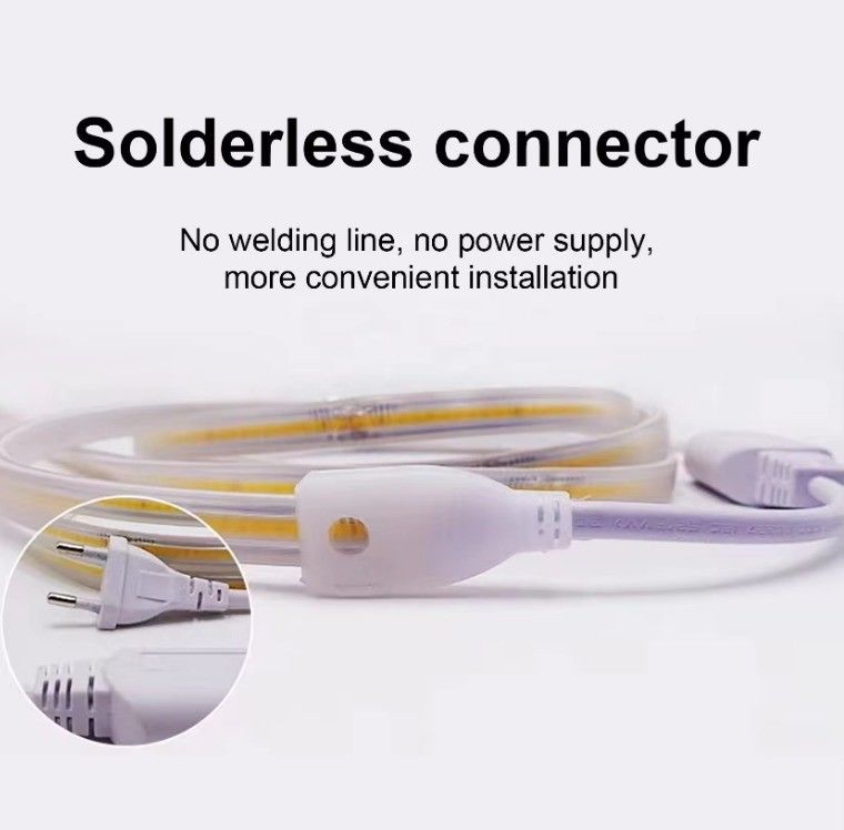 Yüksek Voltajlı COB LED Şerit 50m/roll 100m/roll DEFAULT Su geçirmez IP65 Dimmer Destek