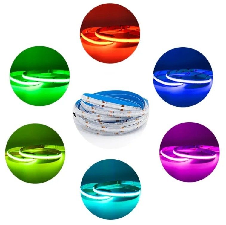 80lm/w 400leds/m Ultra Thin 5V 12V 24V IP20 Beyaz COB LED Işık Şerit 3mm 5mm Genişlik Beyaz Mavi Kırmızı Yeşil FCOB LED Şerit