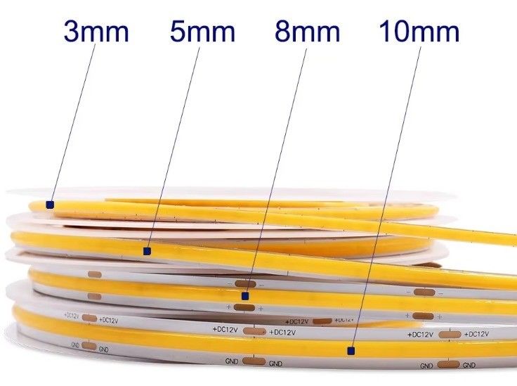 DC 12V 24V 5V Ultra Dar 3mm Noktasız COB LED Çizgi Işığı Esnek Aydınlatma