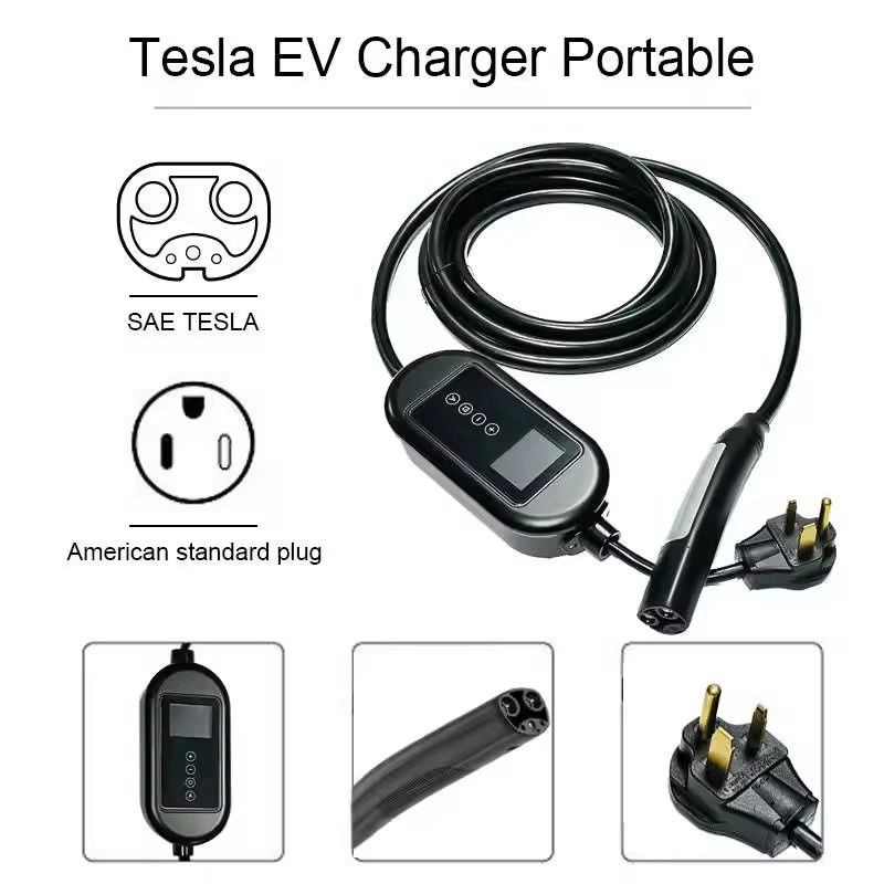 3LCD gösterge ışığı ve 4.5M Kablo ile.7KW Tip 2 EV Şarj cihazı